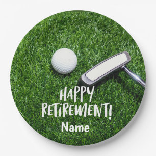 Assiettes En Carton Golf Bonne retraite Bonjour Pension pour golfeur