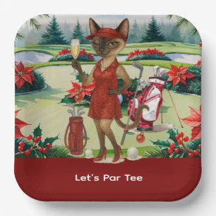 Assiettes En Carton Golf Christmas Party for Woman Golfer