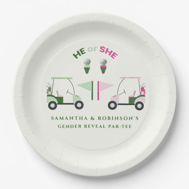Assiettes En Carton Golf moderne Bébé Genre Reveal Par tee (Devant)