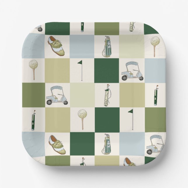 Assiettes En Carton Golf Par Tee (Recto)