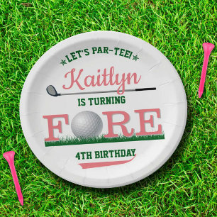 Assiettes En Carton Golf PAR-TEE 4e anniversaire