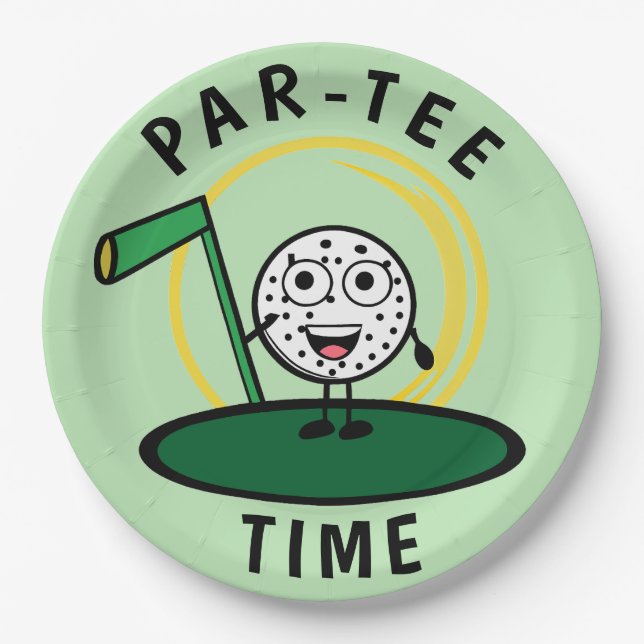 Assiettes En Carton Golfers Par-Tee Time (Devant)