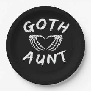 Assiettes En Carton Goth Tante Funny Emo Tante Punk mignonne Squelette