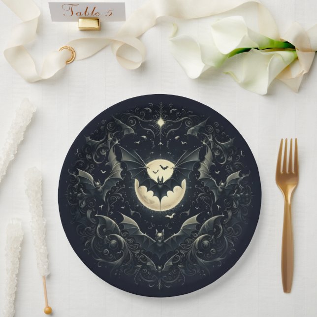 Assiettes En Carton Gothic Bats (Mariage)