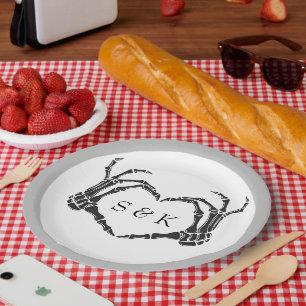 Assiettes En Carton Gothique Romantique Squelette main Halloween Maria