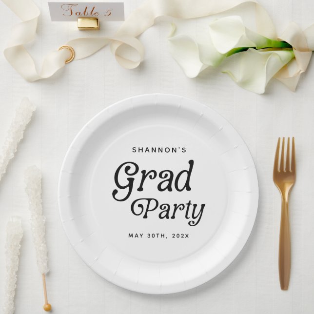 Assiettes En Carton Grad Party Rétro Grad Grad Grad Grad Grad Grad Gra (Mariage)