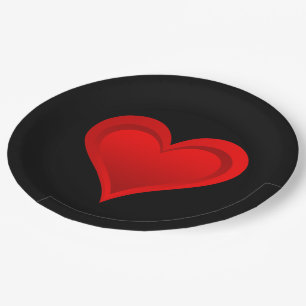 Assiettes En Carton Gradients RED LOVE HEART + votre texte et vos idée