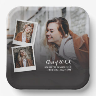 Assiettes En Carton Graduation 2025 Photo Collage Grad Party