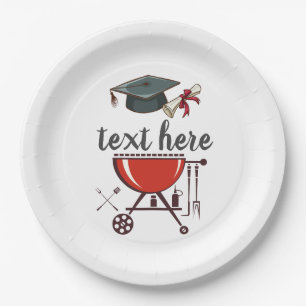 Assiettes En Carton Graduation BBQ invitation, Grand party Invitation