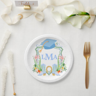 Assiettes En Carton Graduation de Preppy Southern Cowgirl Monogram