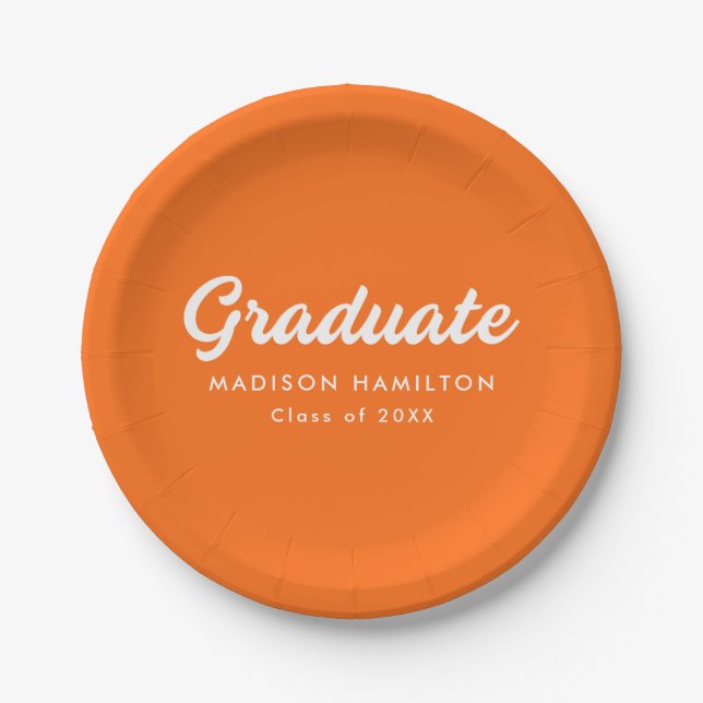 Assiettes En Carton Graduation Orange Script Gras (Devant)