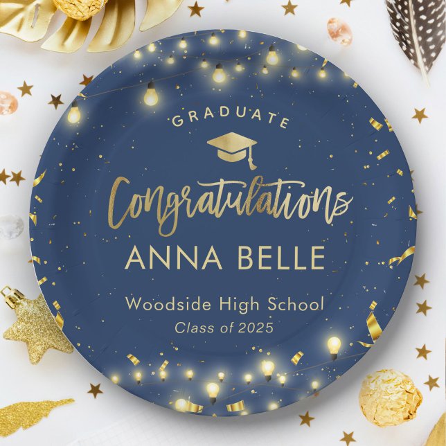 Assiettes En Carton Graduation personnalisée Classe personnalisée de 2 (Créateur téléchargé)