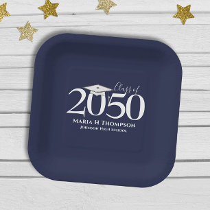 Assiettes En Carton Graduation Simple Modern Minimalist Mortarboard