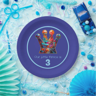 Assiettes En Carton Graffiti Royal Prince Crown Birthday