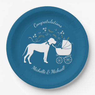 Assiettes En Carton Grand Baby shower de Chien Danse Chien Chien Chien