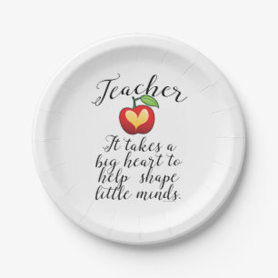 Assiettes En Carton Grand coeur à aider à former le petit professeur