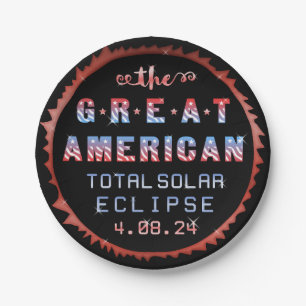 Assiettes En Carton Grande éclipse solaire totale américaine le 21