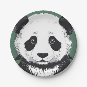 Assiettes En Carton Grande plaque de panda