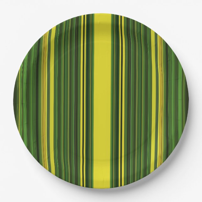 Assiettes En Carton Grandes vertes et jaunes (Devant)
