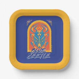 Assiettes En Carton Graphique de Talavera de scarabée bleu