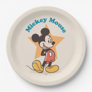 Assiettes En Carton Graphique du nom de star de Mickey Mouse