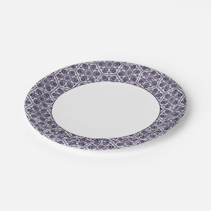 Assiettes En Carton Graphique géométrique de la Rosette turque bleue V