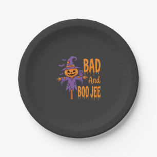 Assiettes En Carton Graphisme d'épouvantail Halloween Bad And Boo Jee