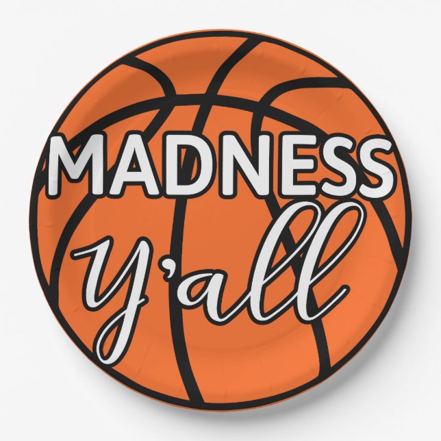 Assiettes En Carton Gras Madness Y'all Basketball Watch Party (Devant)
