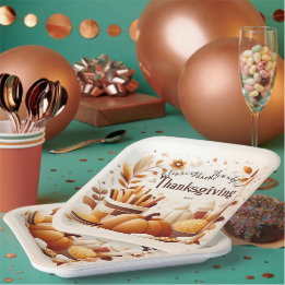 Assiettes En Carton Grateful Thanksgiving Festif 9 pouces