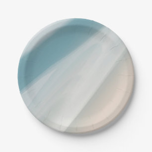 Assiettes En Carton Gray-blue et beige.
