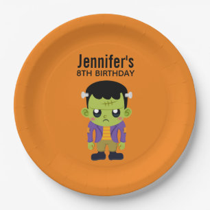 Assiettes En Carton Green Frankenstein Monster Halloween Anniversaire