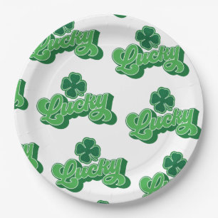 Assiettes En Carton Green Lucky St. Patrick's Day Papier Plaques