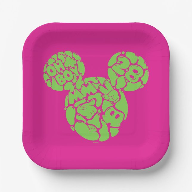 Assiettes En Carton Green Mickey Mouse Liquid Icon (Recto)