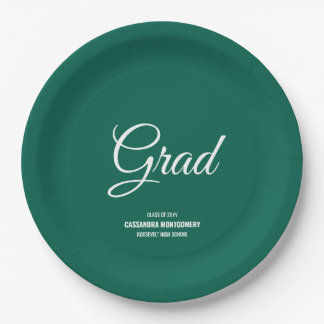 Assiettes En Carton Green Minimalist Modern Graduation Party