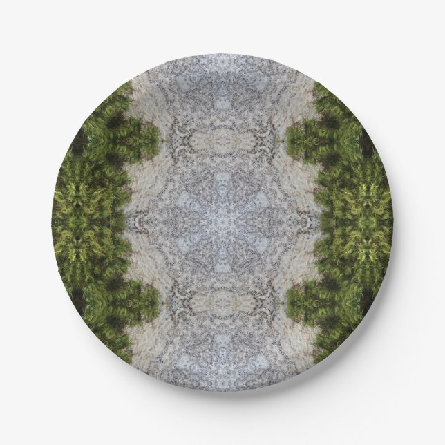 Assiettes En Carton Green Moss & Earth Nature Art (Devant)