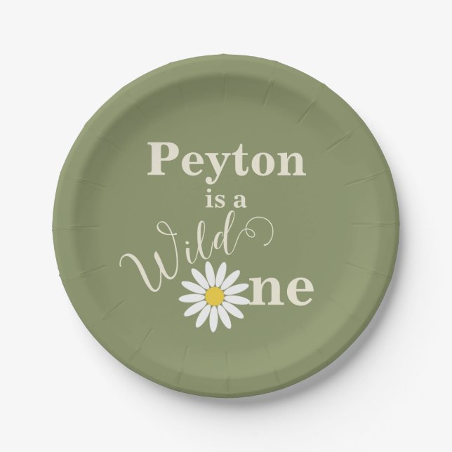 Assiettes En Carton Green Wild Un premier anniversaire (Devant)