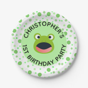 Assiettes En Carton Grenouille 1er anniversaire fête pour enfants