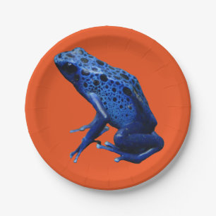Assiettes En Carton Grenouille à tarte à poison bleu