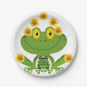 Assiettes En Carton Grenouille de plaques à papier