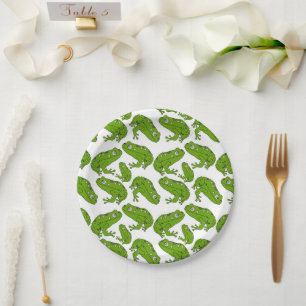 Assiettes En Carton Grenouille verte