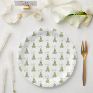 Assiettes En Carton Grenouille verte mignonne Baby Shower fantaisiste