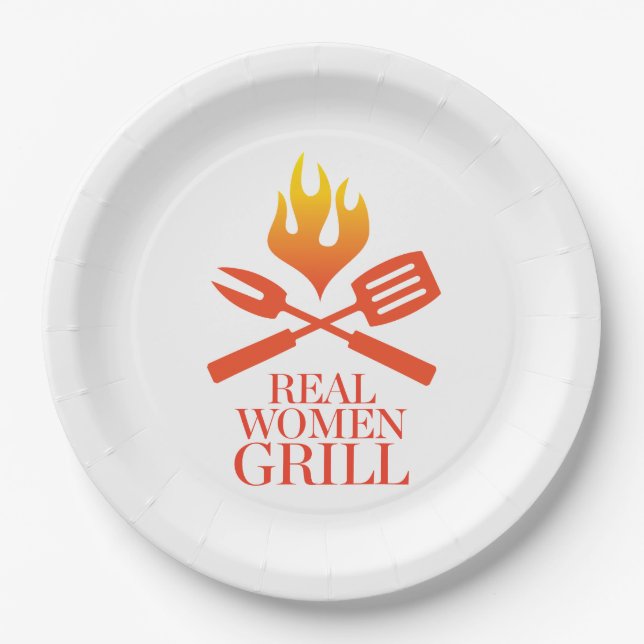 Assiettes En Carton Gril de vraies femmes (Devant)