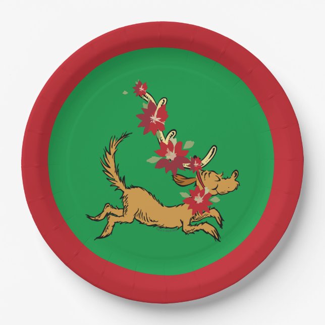 Assiettes En Carton Grille | Max Christmas Pointsettia (Devant)