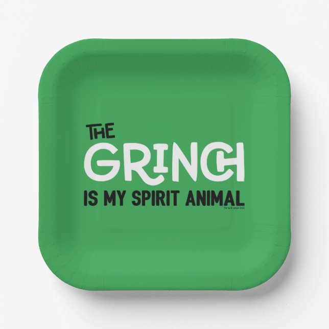 Assiettes En Carton Grinch est ma citation de Spirit Animal (Recto)