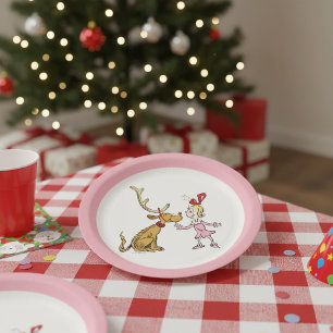 Assiettes En Carton Grinch Max & Cindy Lou Who