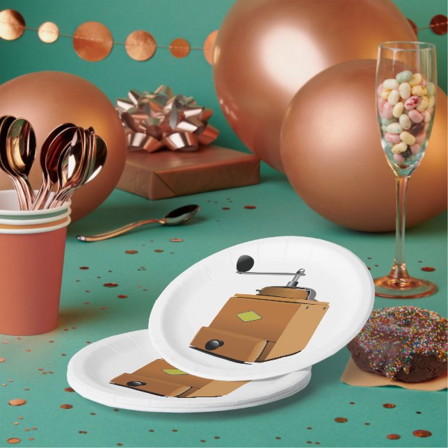 Assiettes En Carton Grinder de café classique (Multi)