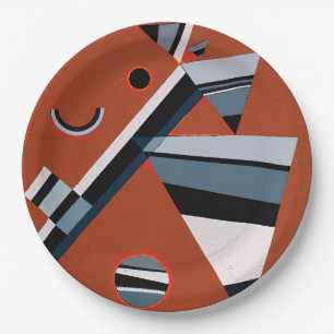 Assiettes En Carton Gris de Kandinsky Peinture Abstraite Art moderne