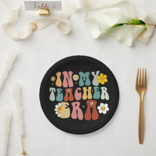 Assiettes En Carton Groovy à l'ère de mon professeur Retour à l'école