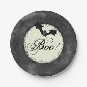 Assiettes En Carton Grunge Boo Halloween