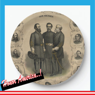 Assiettes En Carton Guerre civile 🎖️ ⚔️ Héros Généraux du Sud